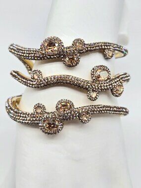 Atelier Swarovski Tigris Cuff Bracelet Crystal Pave Statement Wide Sparkle
